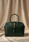 Croc-Embossed Green Leather bag