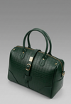 Croc-Embossed Green Leather bag