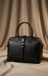Croc-Embossed Leather Bag